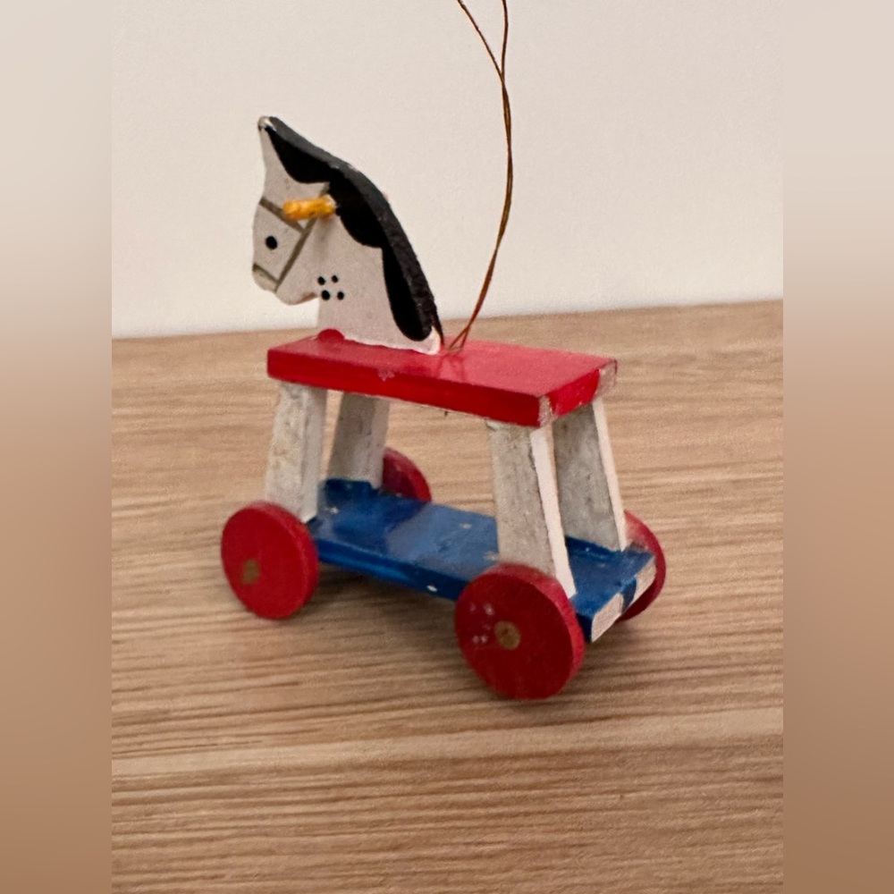 Vintage Wooden Rocking Horse Ornament - Picture 2 of 4